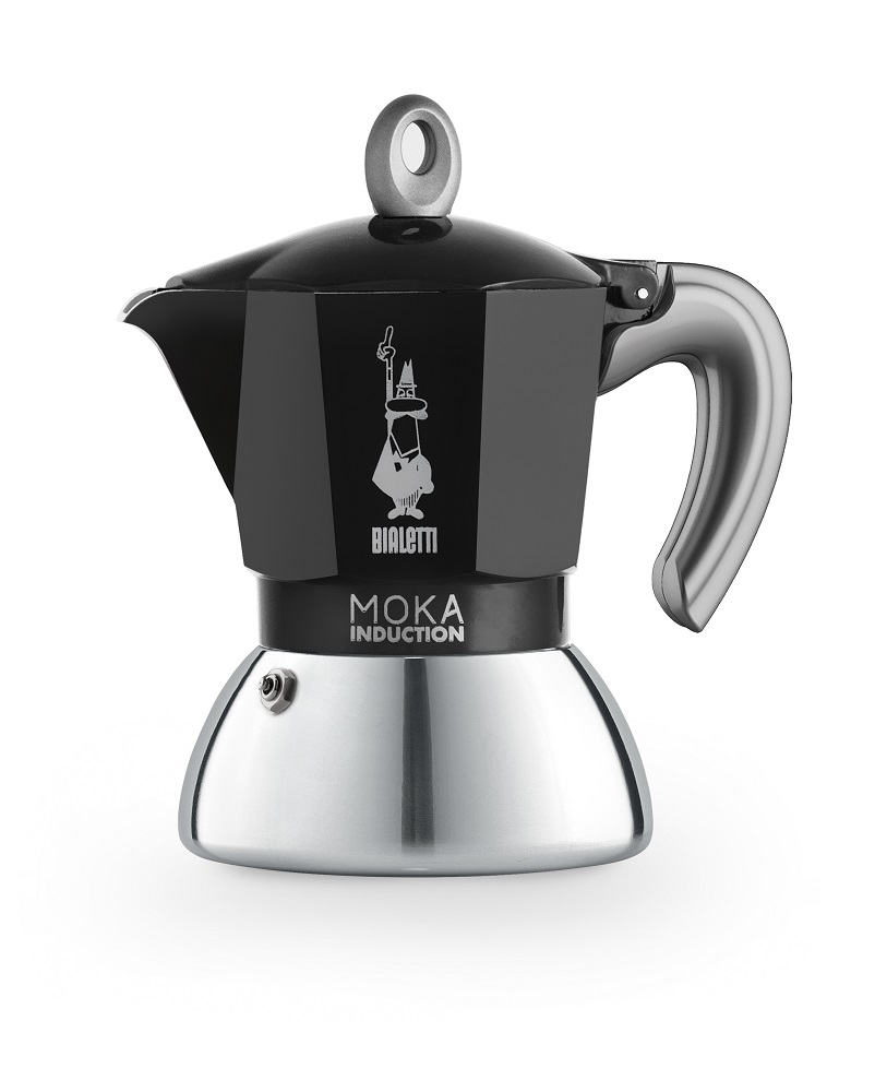 Гейзерная кофеварка Bialetti Moka Induction (индукционная) черная 2 порции  с доставкой по Москве по цене 4 109.00 руб. в интернет-магазине